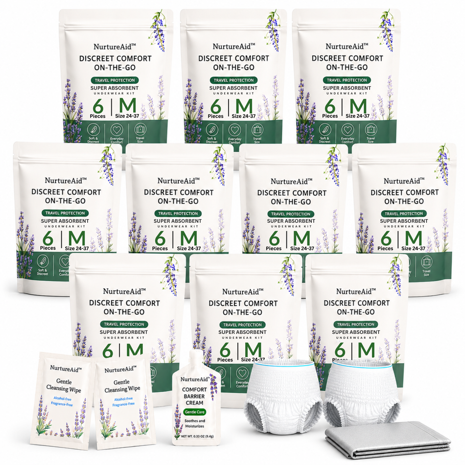NurtureAid™ Adult Incontinence Travel Kit – 10-Pack