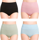 NurtureAid™ Cotton Postpartum Underwear | High-Waisted C-Section Recovery (4 Pack)